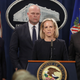 U.S. Commerce Secretary Wilbur Ross, acting Attorney General Matthew Whitaker, Homeland Security Secretary Kirstjen Nielsen and Federal Bureau of Investigation Director Christopher Wray announce new criminal charges against Chinese telecommunications giant Huawei at the Department of Justice January 28, 2019 in Washington, DC.